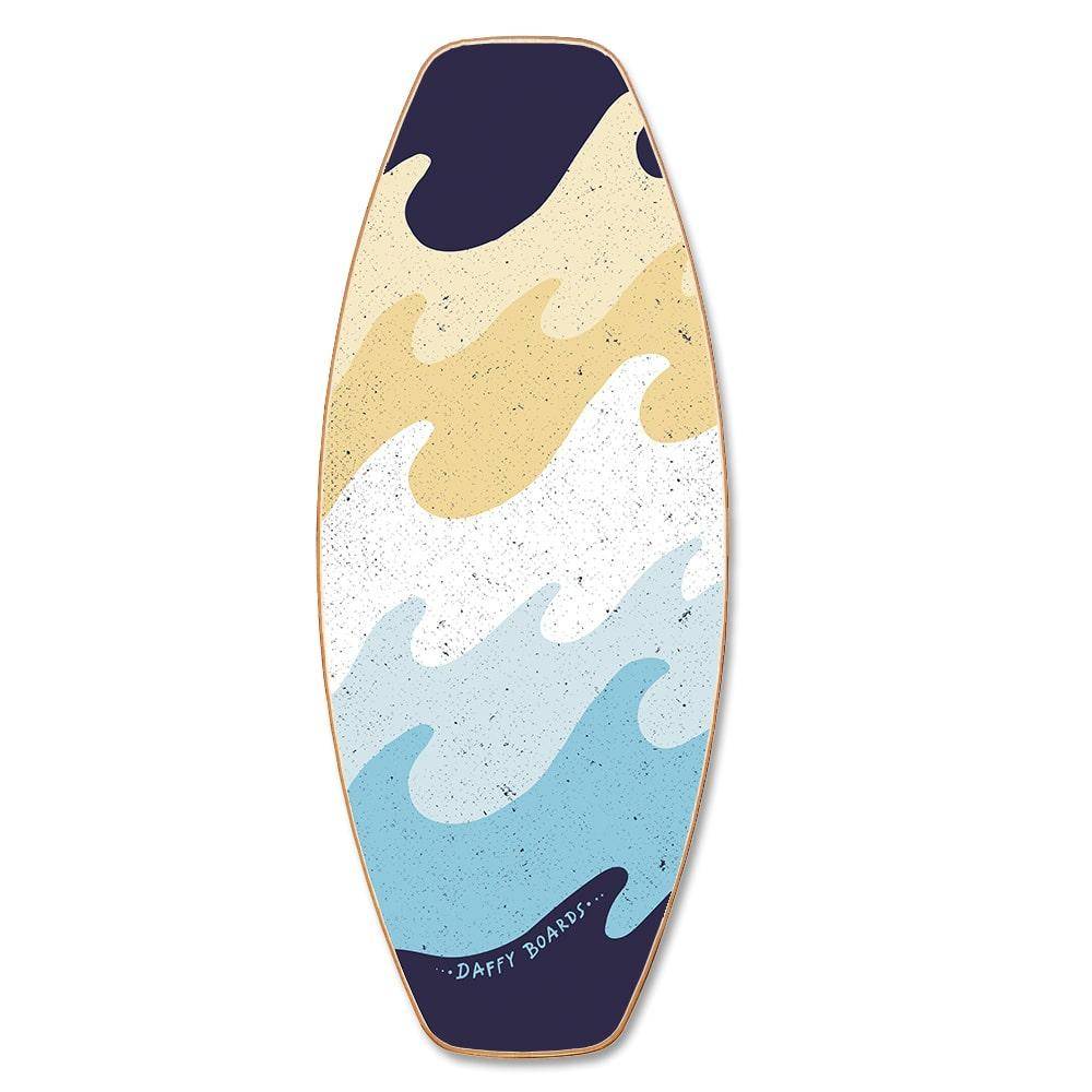 Daffy Boards Allrounder Balance Board Set mit Korkrolle - Design: Waves
