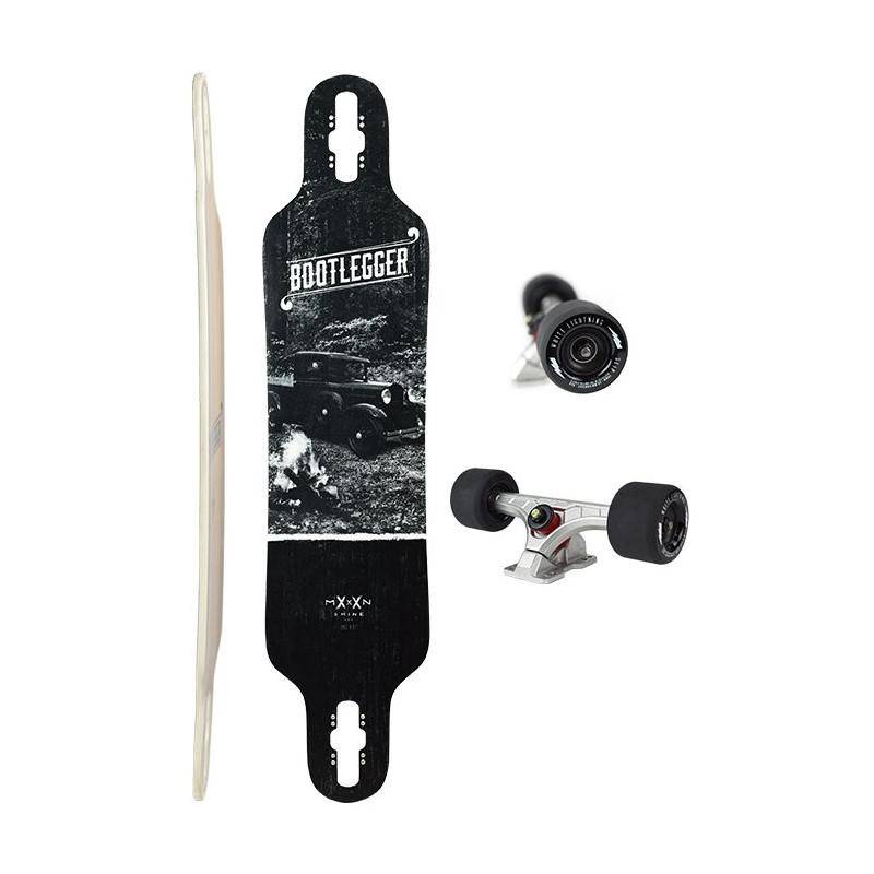 MOONSHINE BOOTLEGGER BLACK/WHITE LONGBOARD COMPLETE - Mooloolabas