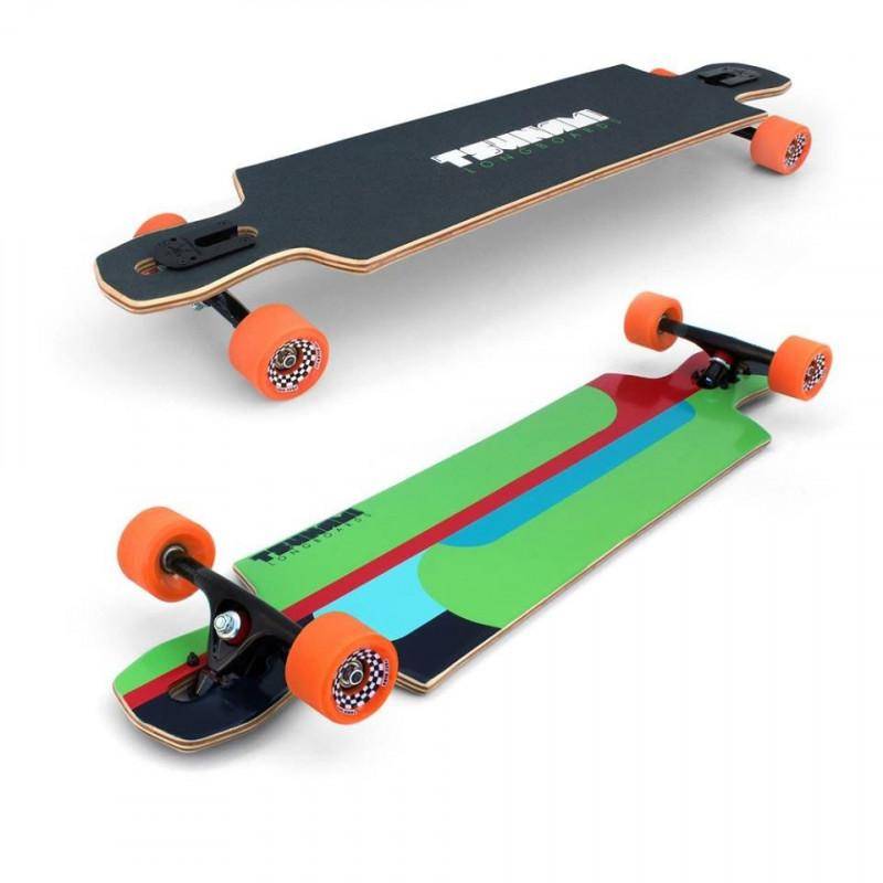 TSUNAMI OUTREACH GREEN DROPTHROUGH 40" LONGBOARD COMPLETE - Mooloolabas