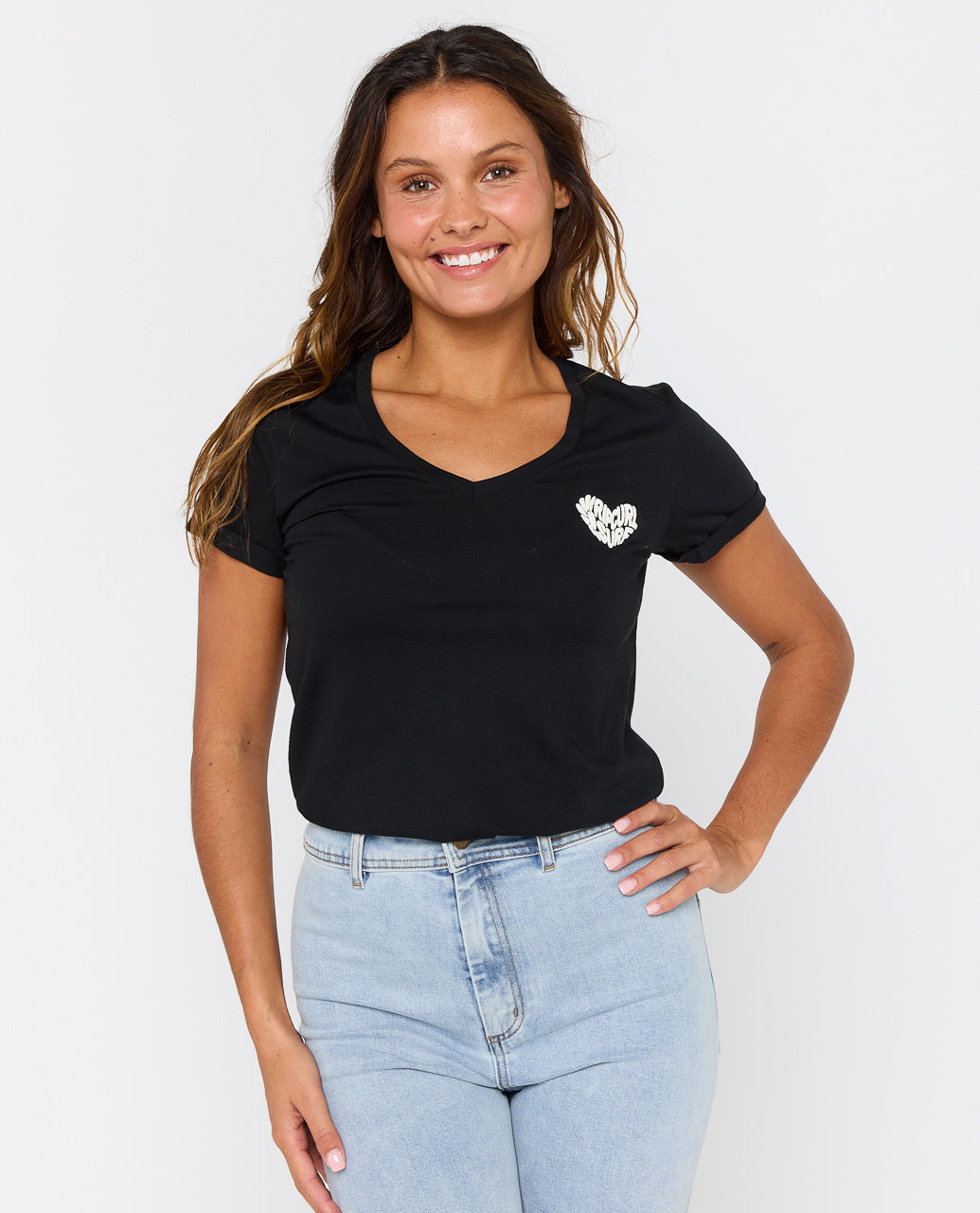 Rip Curl Heart V-Neck Tee  T-Shirt