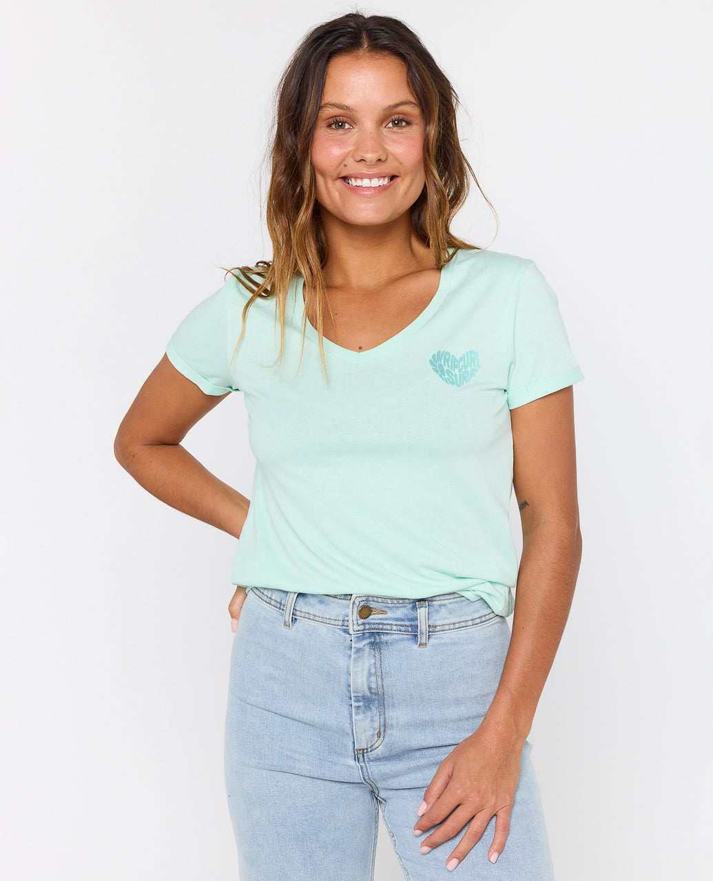 Rip Curl Heart V-Neck Tee  T-Shirt
