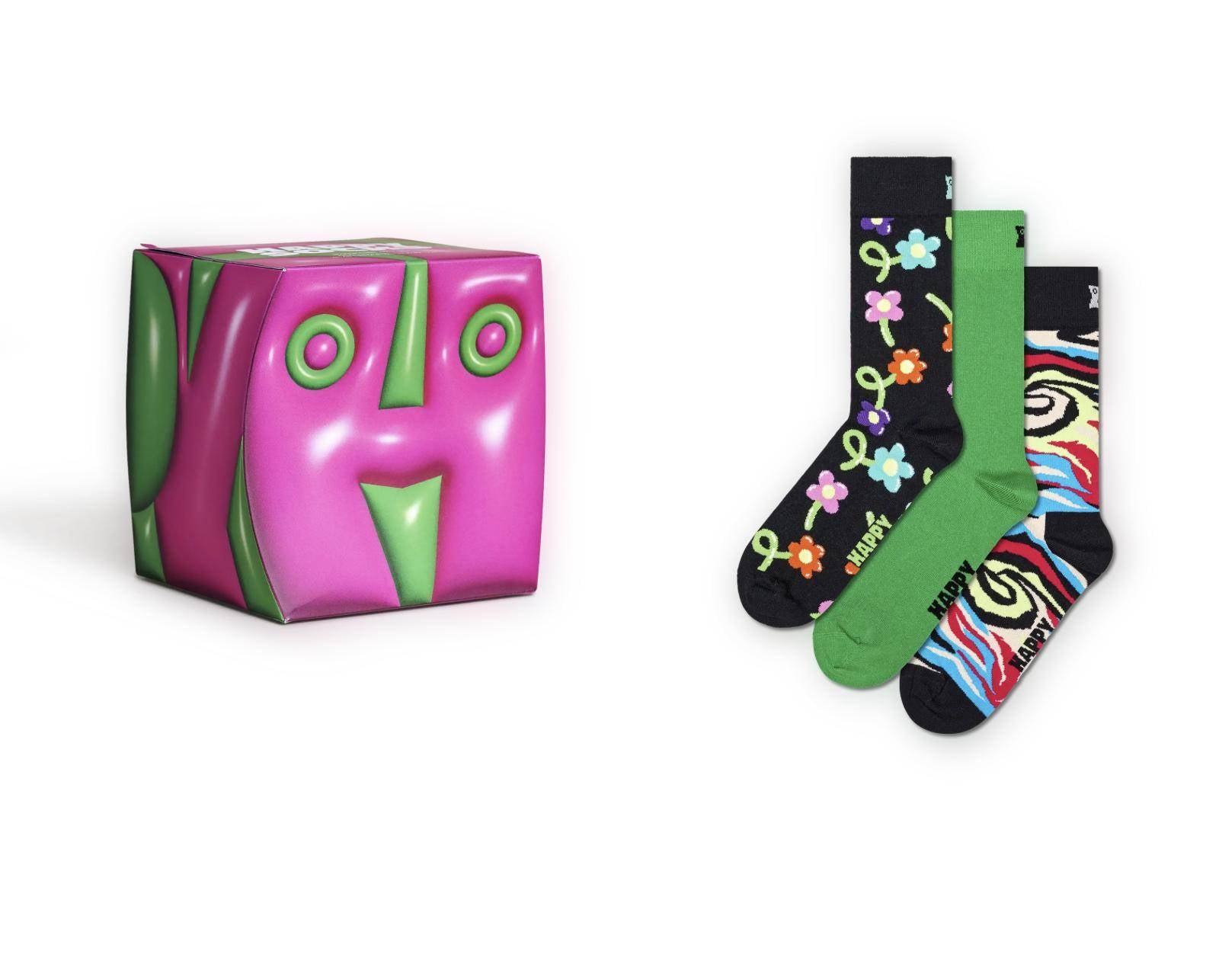 Happy Socks 3-Pack Hyper Cube Socks Gift Set