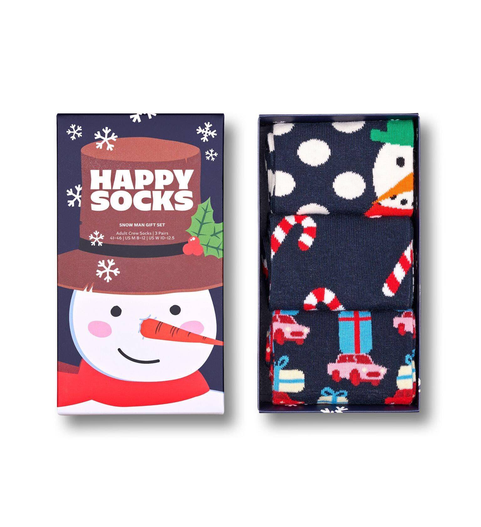Happy Socks 3-Pack Holiday Navy Socks Gift Set