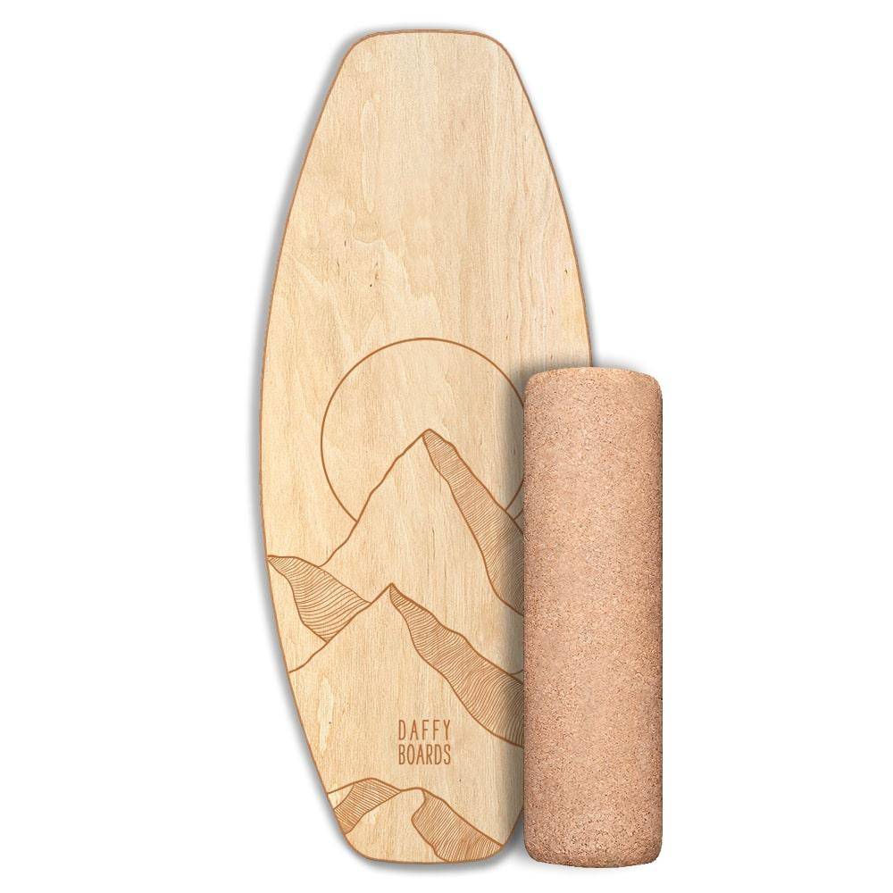 Daffy Boards Allrounder Balance Board Set mit Korkrolle - Design: Sundowner
