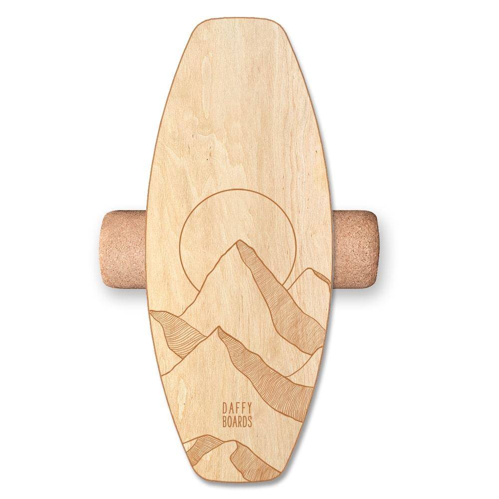 Daffy Boards Allrounder Balance Board Set mit Korkrolle - Design: Sundowner