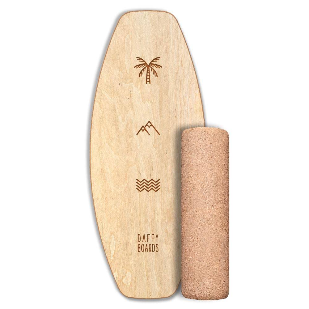 Daffy Boards Allrounder Balance Board Set mit Korkrolle - Design: Triad