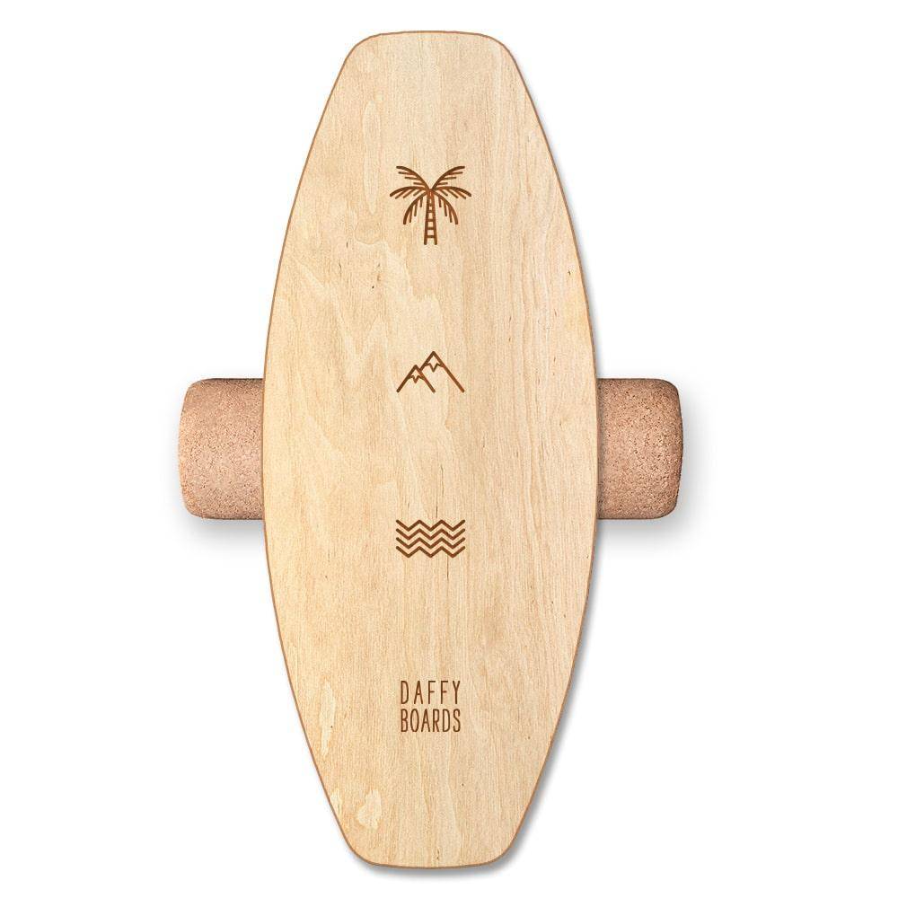 Daffy Boards Allrounder Balance Board Set mit Korkrolle - Design: Triad