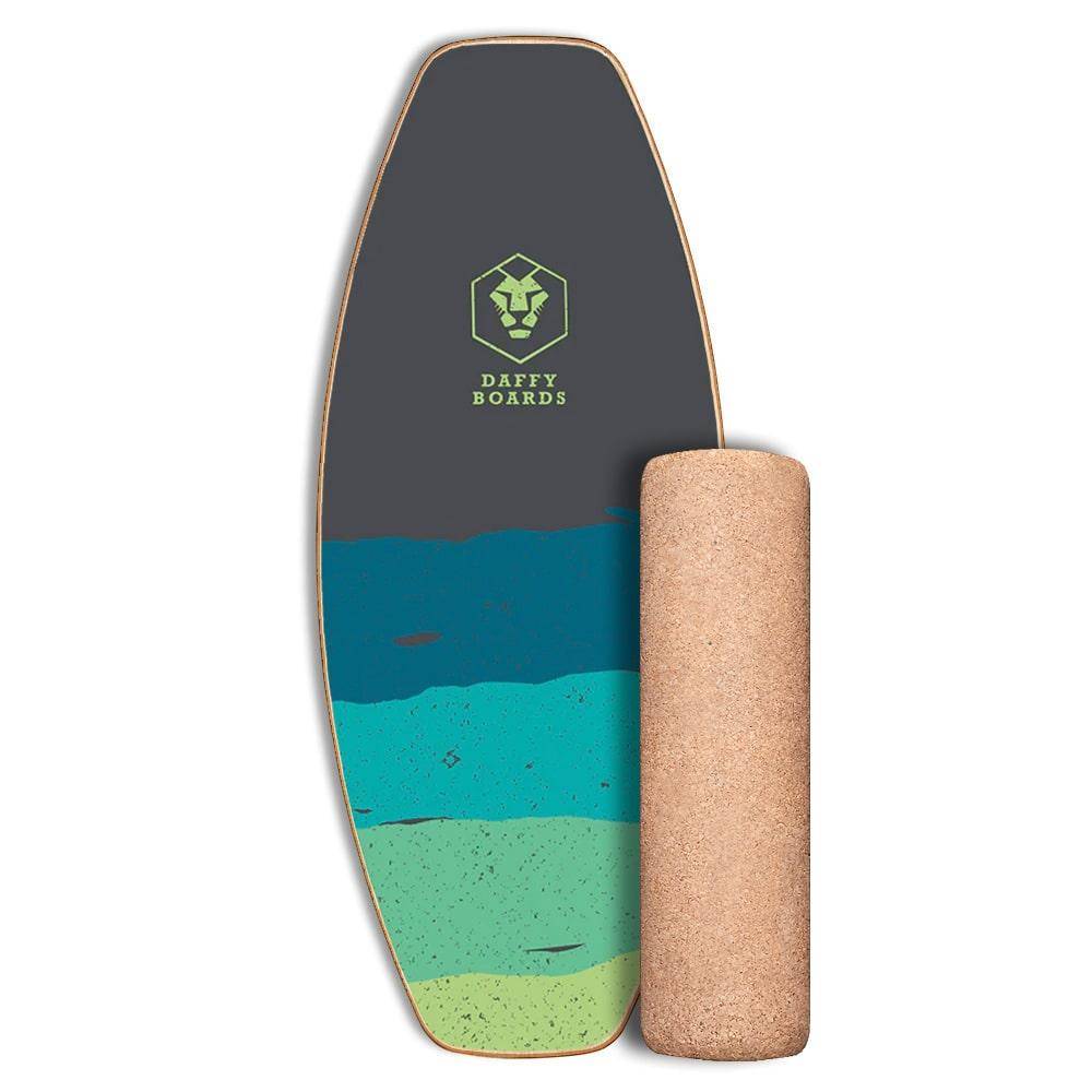 Daffy Boards Allrounder Balance Board Set mit Korkrolle - Design: Stripe Black