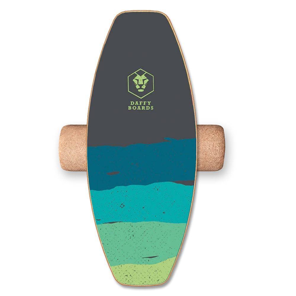 Daffy Boards Allrounder Balance Board Set mit Korkrolle - Design: Stripe Black