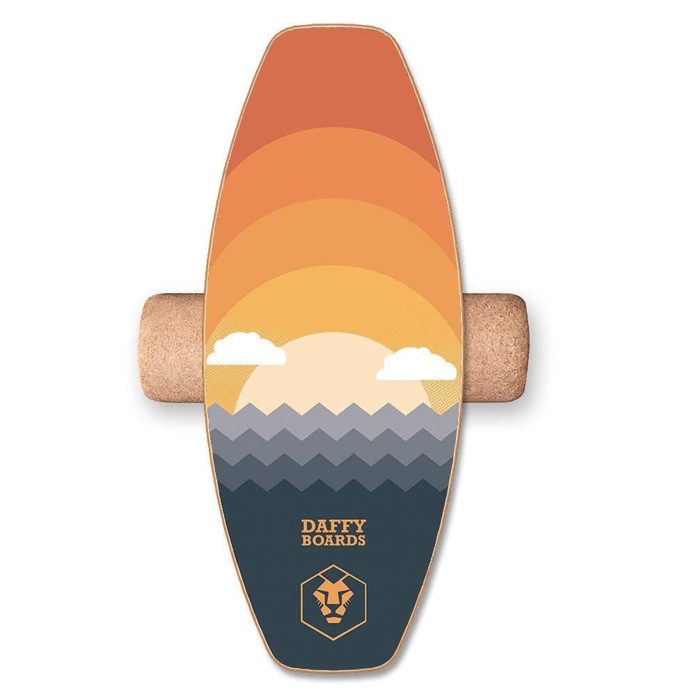 Daffy Boards Allrounder Balance Board Set mit Korkrolle - Design: Sunrise