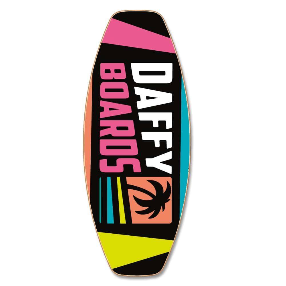 Daffy Boards Super-Bundle: Balance Board + Rolle + Kork-Halbkugel + Ständer, Design Neon