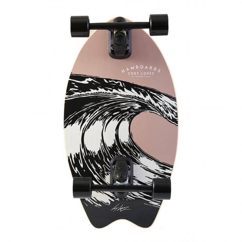 HAMBOARDS TWISTED FIN 26" SURFSKATE COMPLETE - TAN OC-HULA