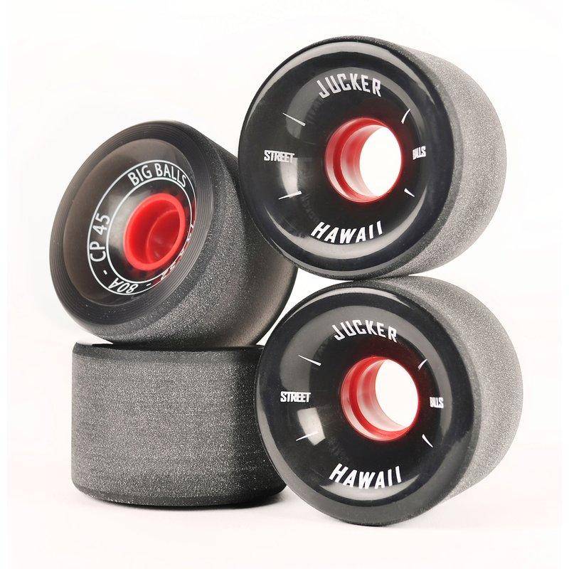 JUCKER HAWAII Longboard Wheels BIG BALLS 74mm 80A CP45 (4 pcs) Black