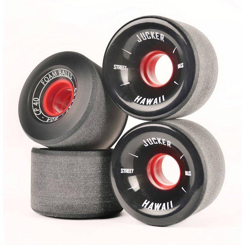 JUCKER HAWAII Longboard &amp; Mini Cruiser Rollen FOAM BALLS 65mm 80A CP40 (4er) Black