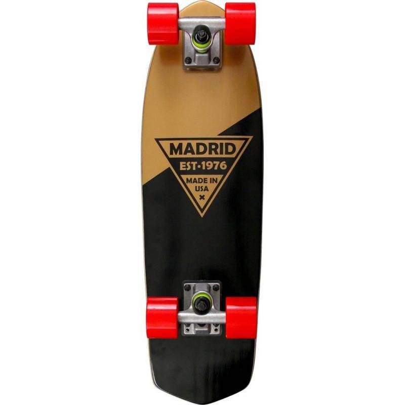 MADRID PARTY 24" GOLD METALLIC LOGO - CRUISER SKATEBOARD COMPLETE