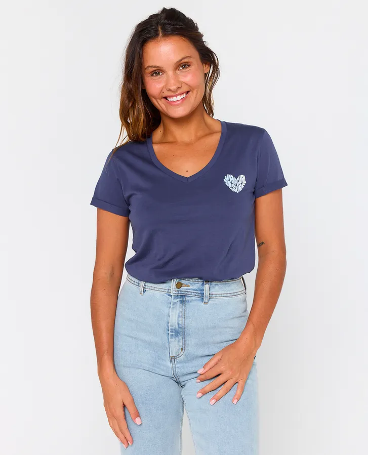 Rip Curl Heart V-Neck Tee  T-Shirt