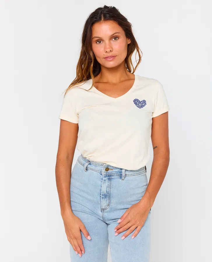 Rip Curl Heart V-Neck Tee  T-Shirt